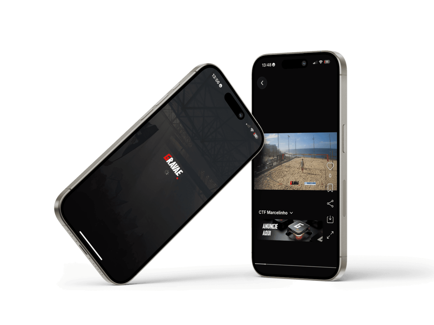 Gravaê app screens showing game recording and replay